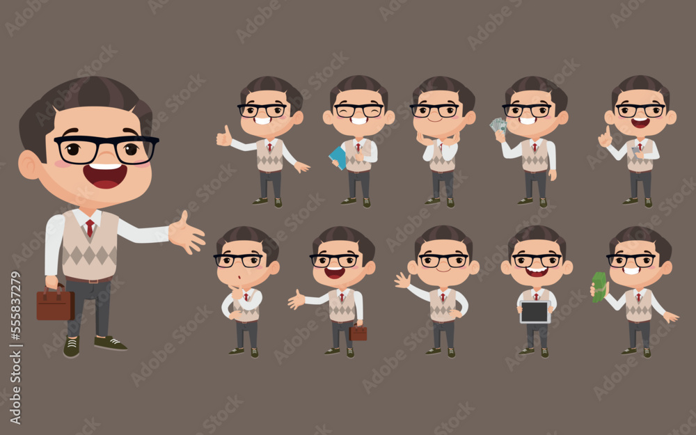 Set of people with different poses Set of people with different poses