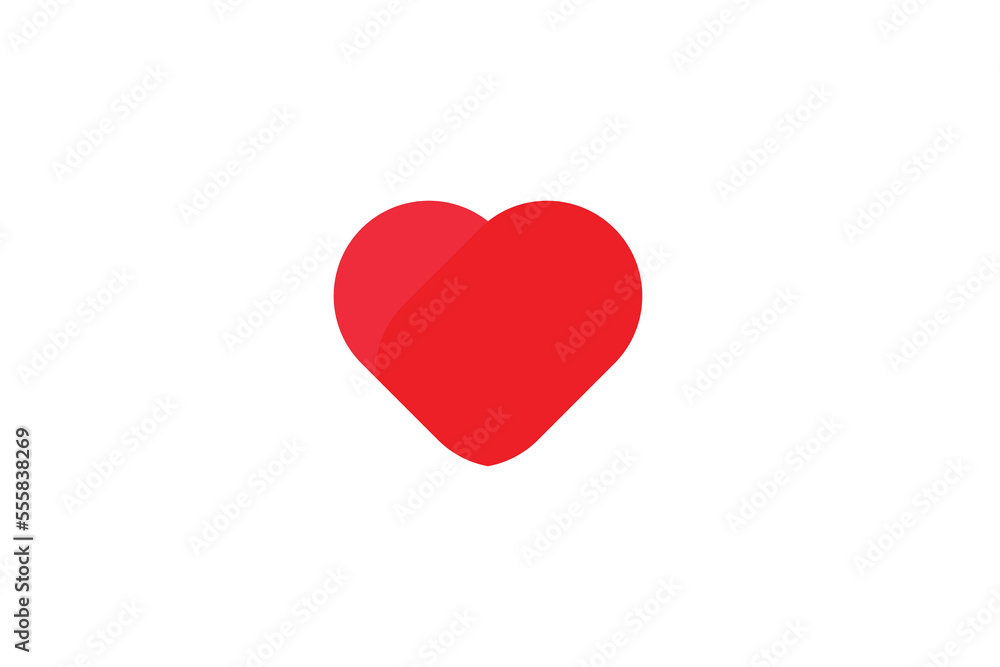 Red Heart Minimal Logo Design On White Background. Minimal Awesome Trendy Red Heart Icon Design Template On White Background