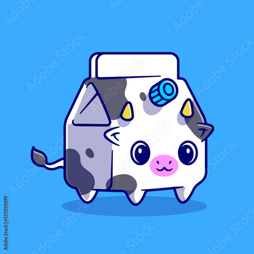 Cute Cow Milk Box Cartoon Vector Icon Illustration. Animal
Drink Icon Concept Isolated Premium Vector. Flat Cartoon
Style