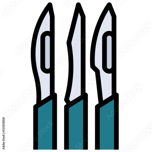 SCALPEL filled outline icon