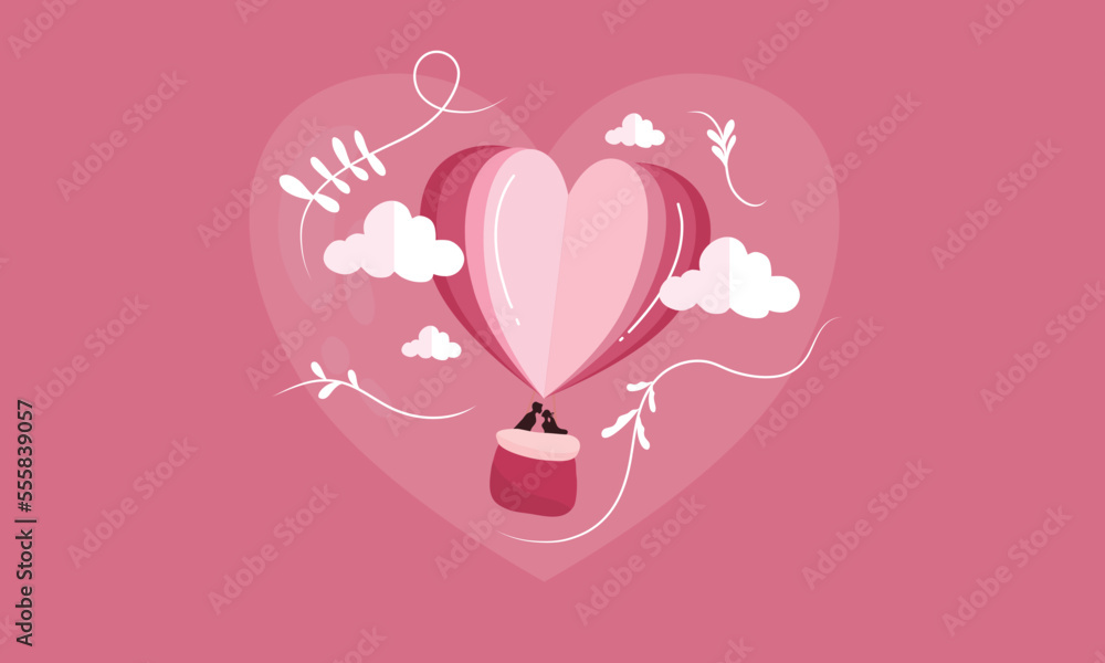 valentines day illustration vector background design for romantic couple in valentines day