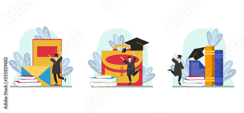 Flat Bundle Graduation Design Illustration