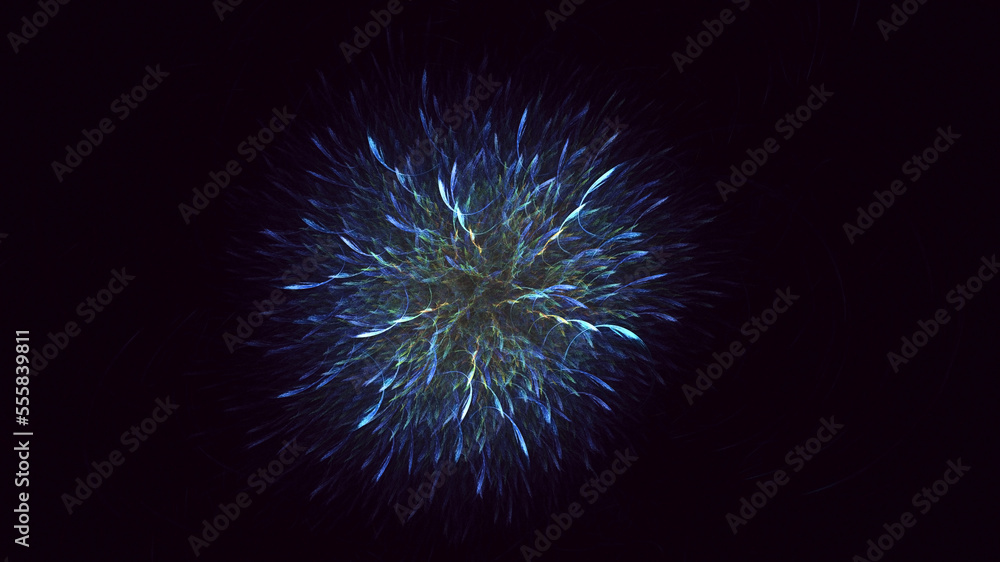 3D rendering abstract blue fractal light background 3D rendering abstract blue fractal light background