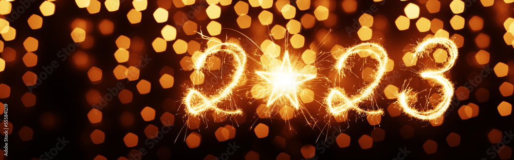 Happy New Year Background. Start to 2023. 3D illustration