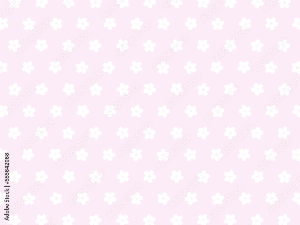 桜ドット背景：白