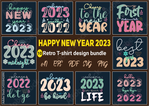 New tear retro t shirt design bundle