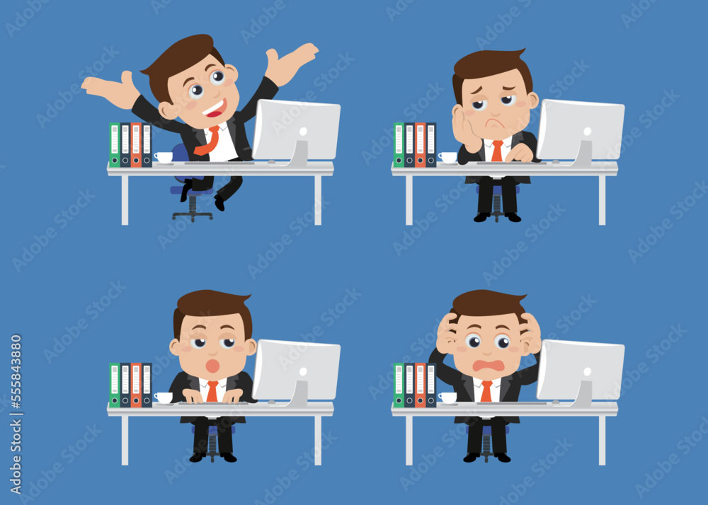 Business people sitting in front of his table Business people sitting in front of his table
