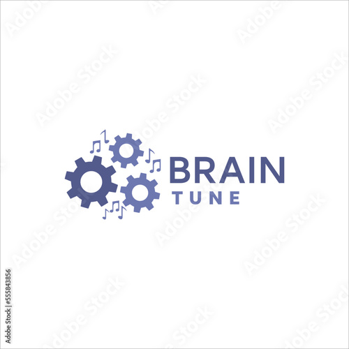 brain tune music logo design