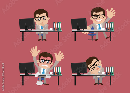 Business people sitting in front of his table 