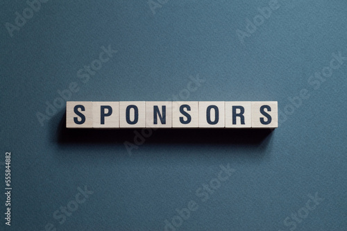 Sponsors - word concept on cubes
