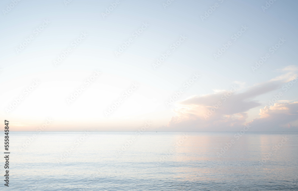soft pastel color sky on the beach