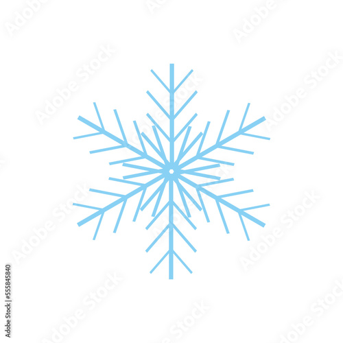 Vector image of a blue snowflake isolated on a white background. Graphic design