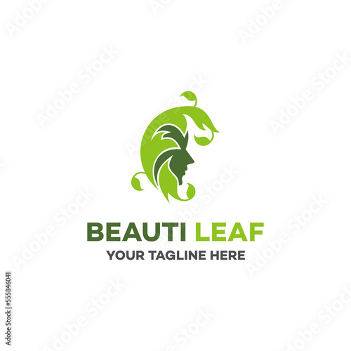 Beauty leaf logo - vector illustration, Beauty leaf emblem design. With female heads as design objects, suitable for your design need, logo, illustration, animation, etc.
