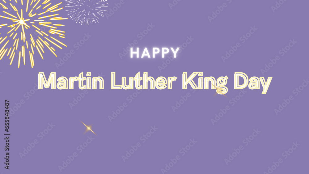 Naklejka premium Wishes - Martin Luther King Day fireworks and starts