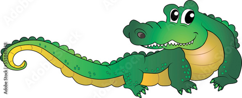 Crocodile a large predatory aquatic reptile from the order of lizards