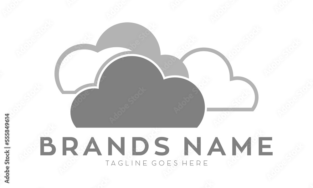 Grey cloud illustration vector logo Grey cloud illustration vector logo