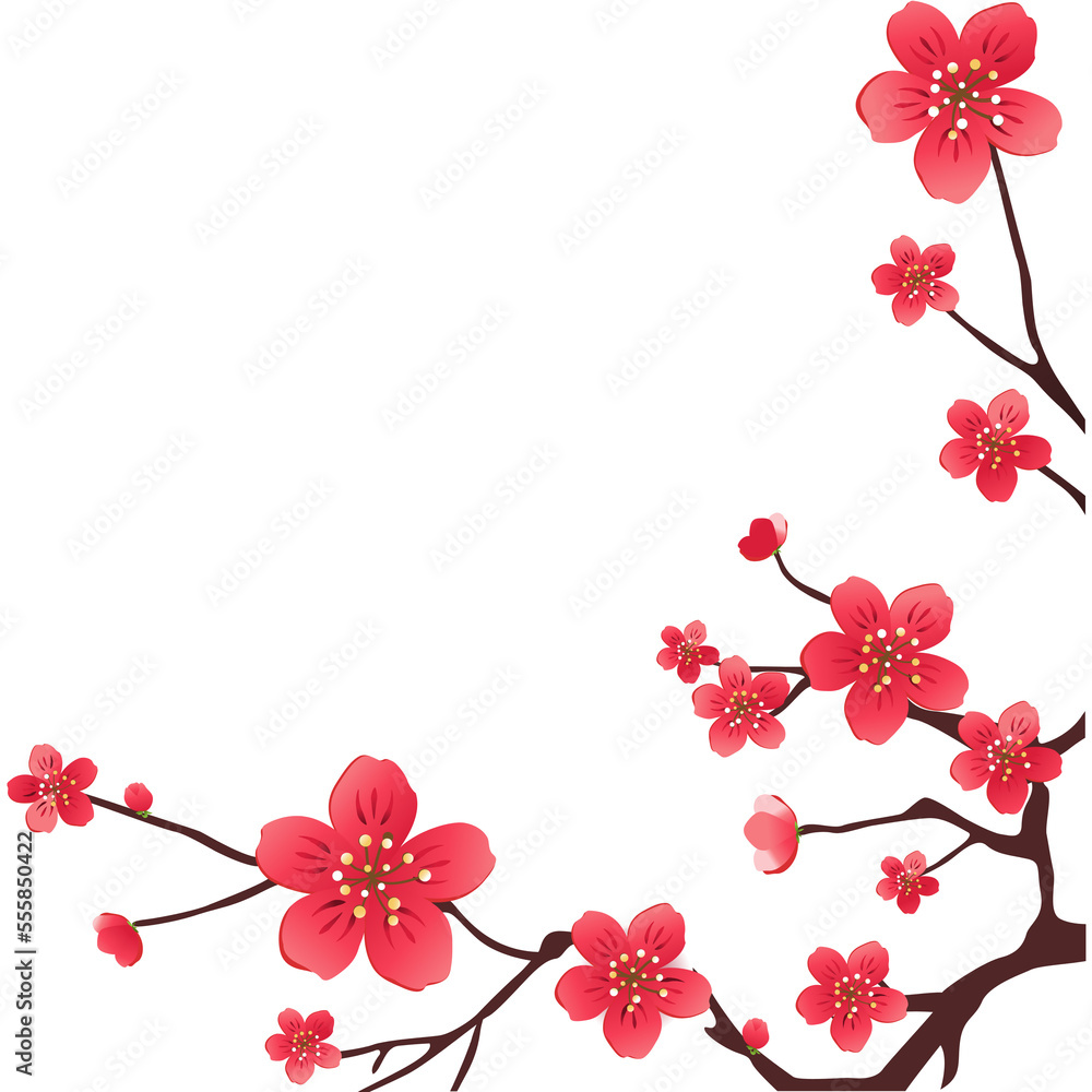 Flower Branches, Chinese New Year corner decoration