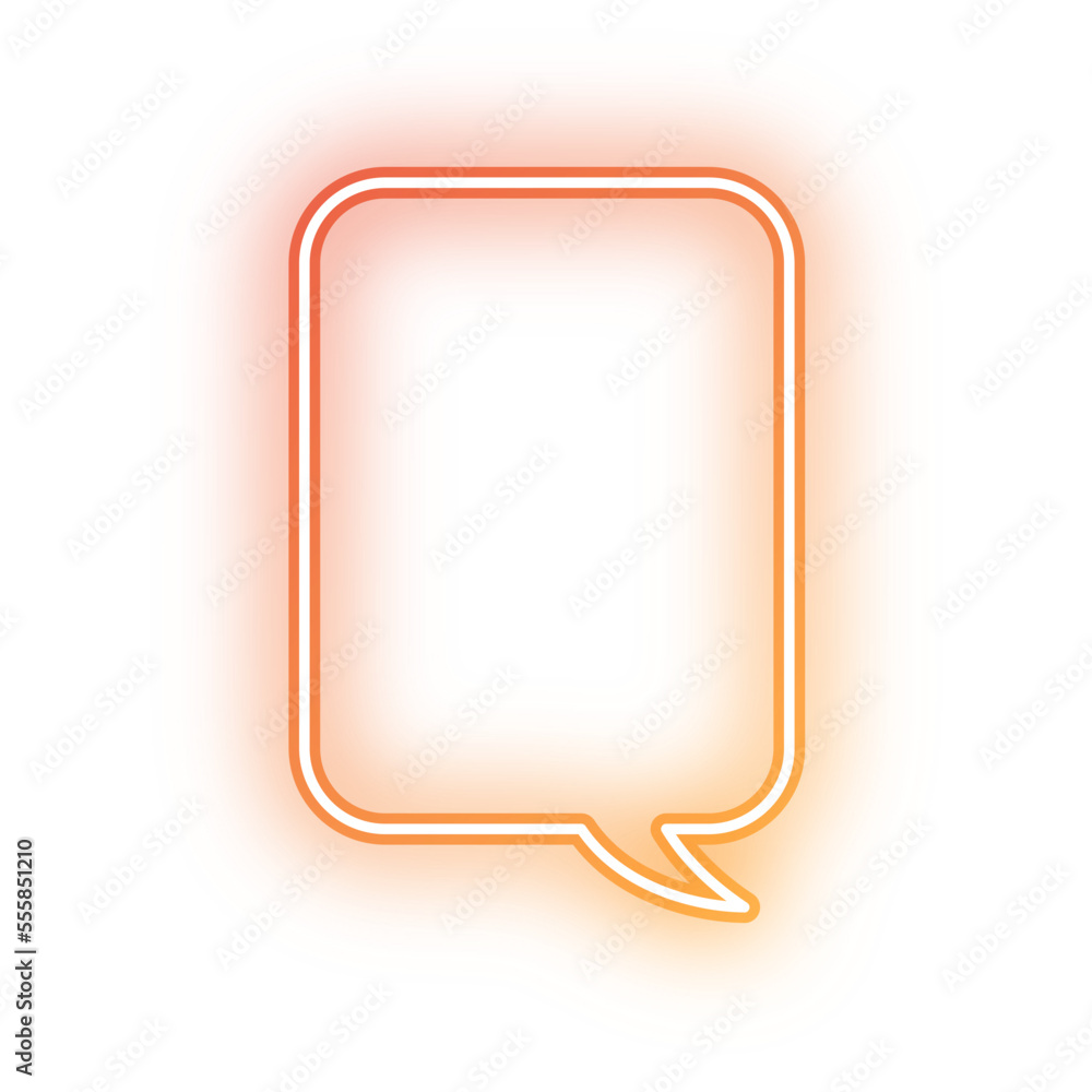 Obraz premium Neon speech bubble vertical rectangle outline stroke