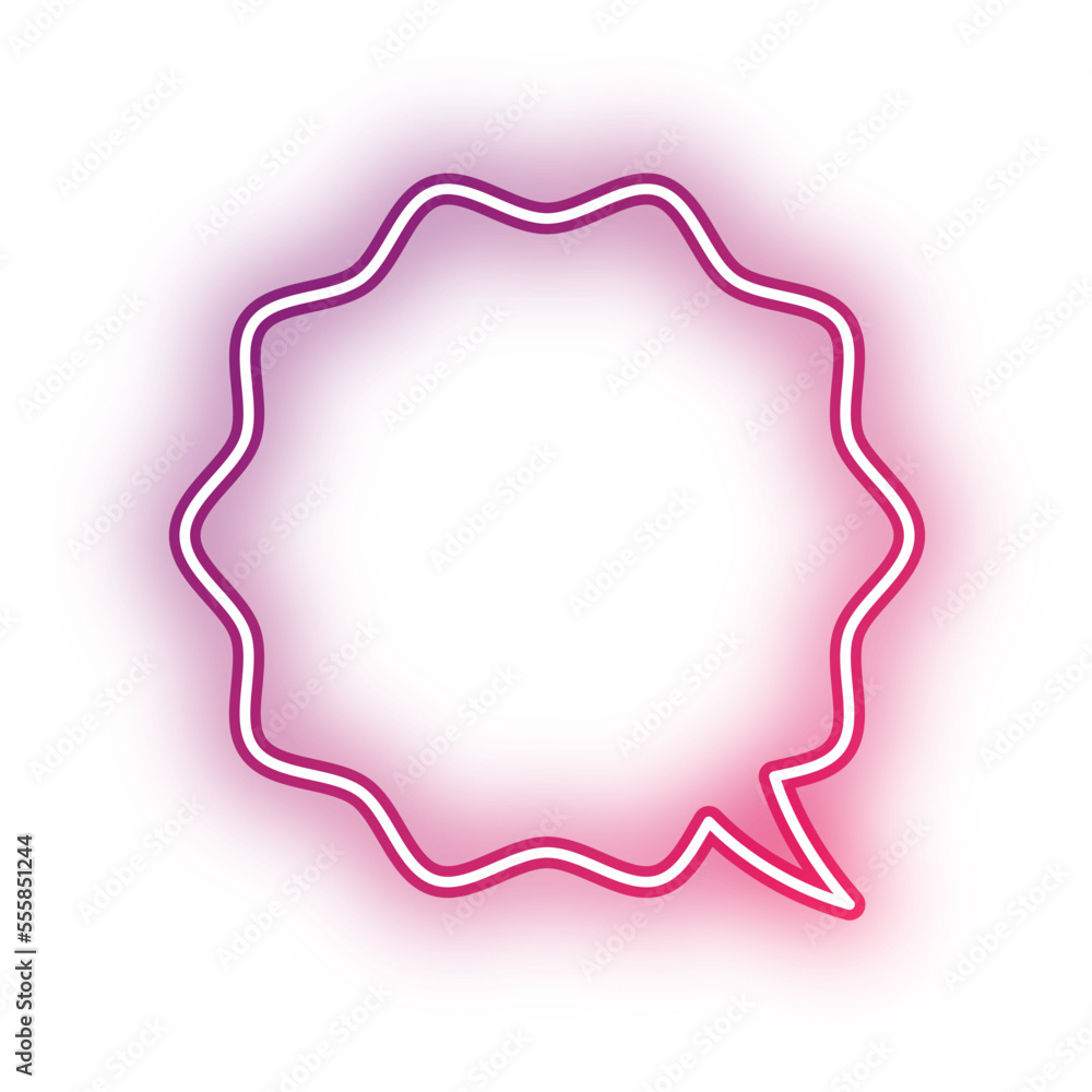 Neon speech bubble flower outline stroke