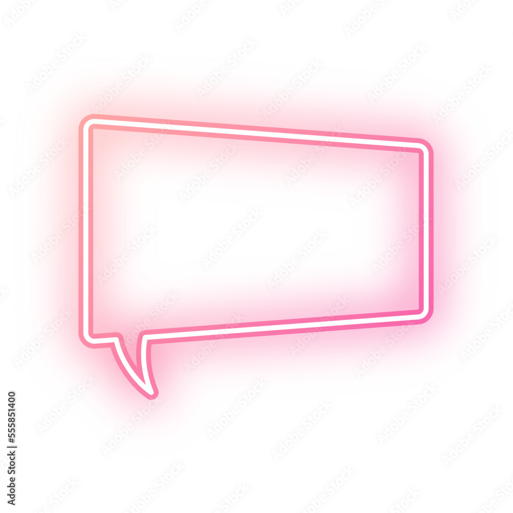 Neon speech bubble trapezoid outline stroke Neon speech bubble trapezoid outline stroke