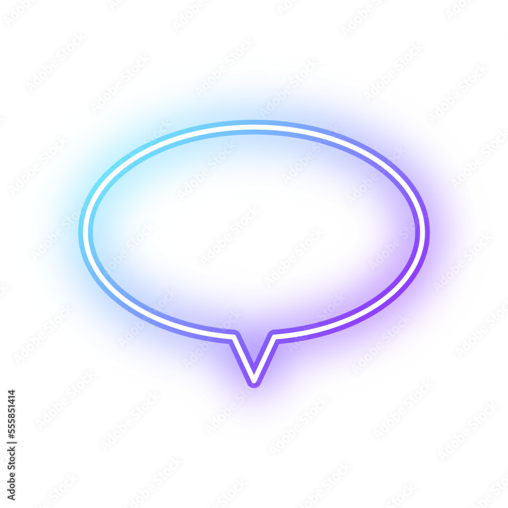 Neon speech bubble ellipse outline stroke Neon speech bubble ellipse outline stroke