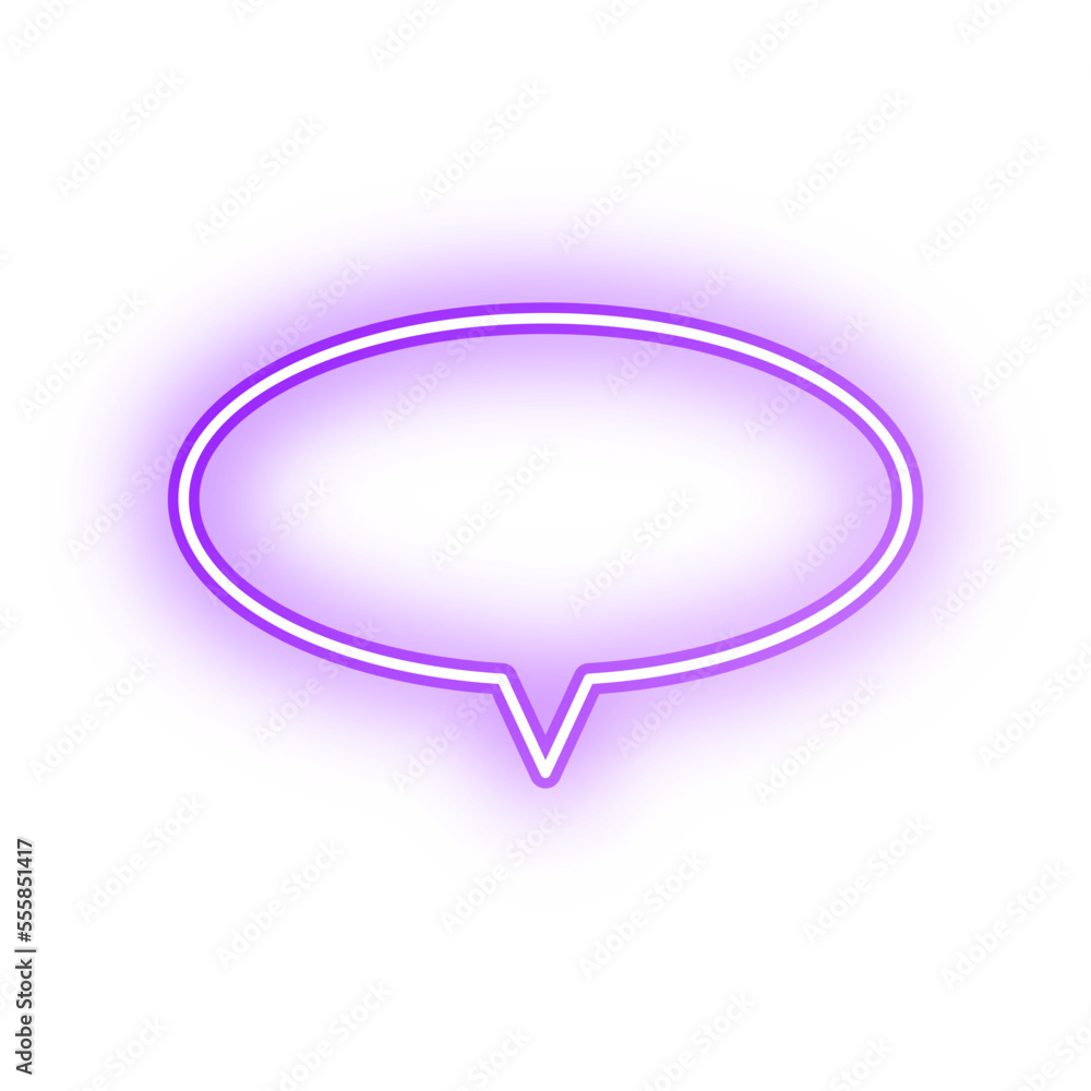 Neon speech bubble ellipse outline stroke Neon speech bubble ellipse outline stroke