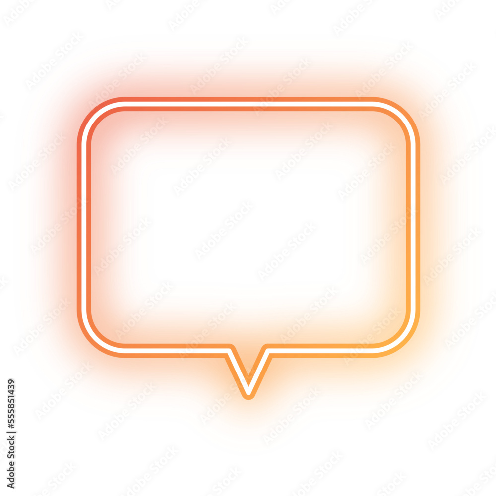 Neon speech bubble rounded rectangle outline stroke Neon speech bubble rounded rectangle outline stroke