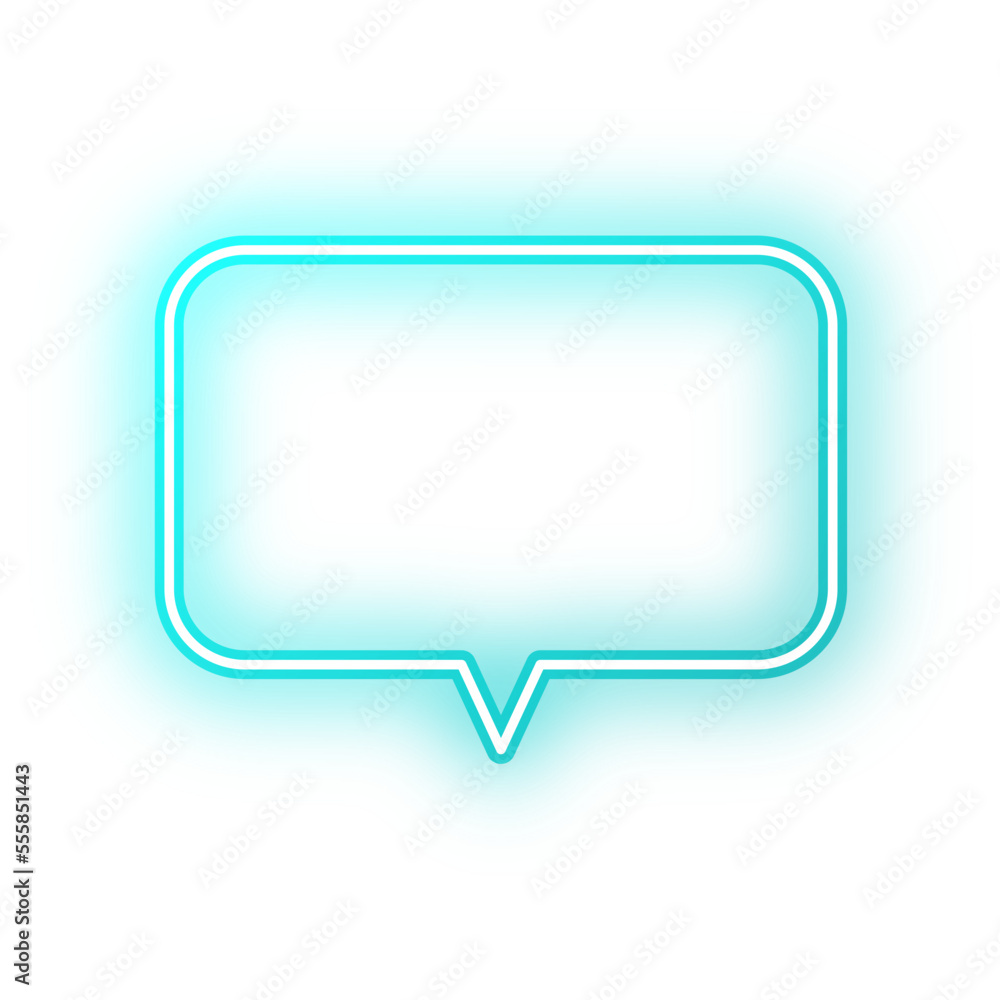 Neon speech bubble rounded rectangle outline stroke Neon speech bubble rounded rectangle outline stroke