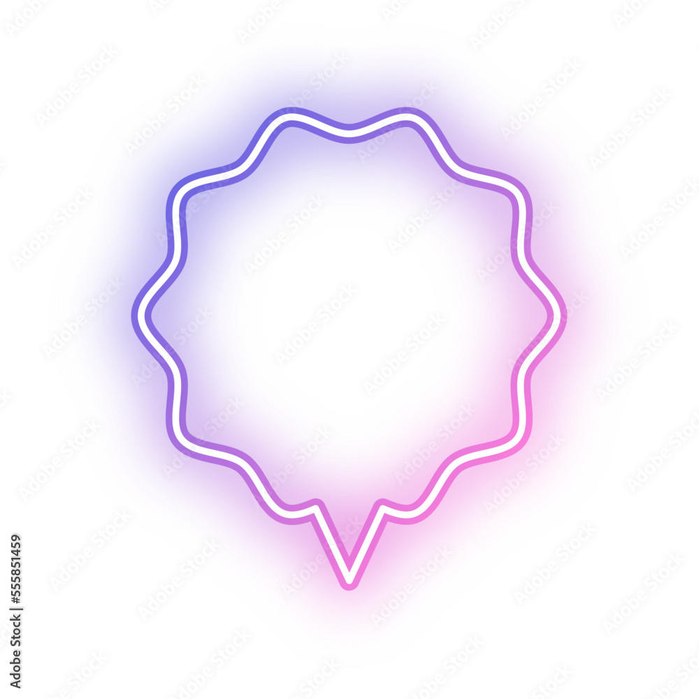 Neon speech bubble flower outline stroke