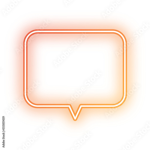 Neon speech bubble rounded rectangle outline stroke
