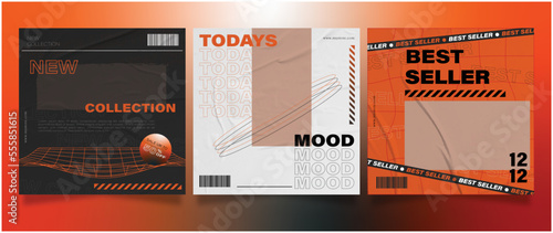 Modern streetwear social media post template design