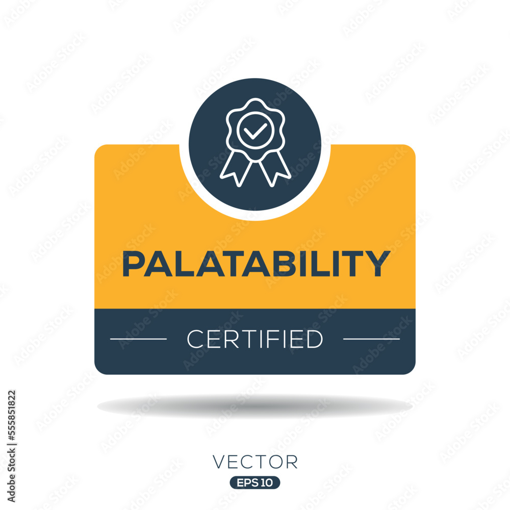 Creative (Palatability) Certified badge, vector illustration.