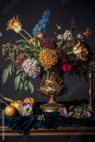 still life of flower arrangement photo