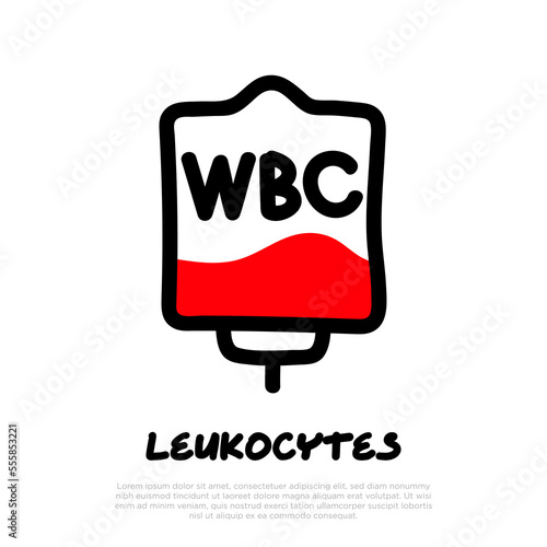 Blood bag with plasma. Doodle thin line icon. Blood donation. Blood type. Vector illustration.