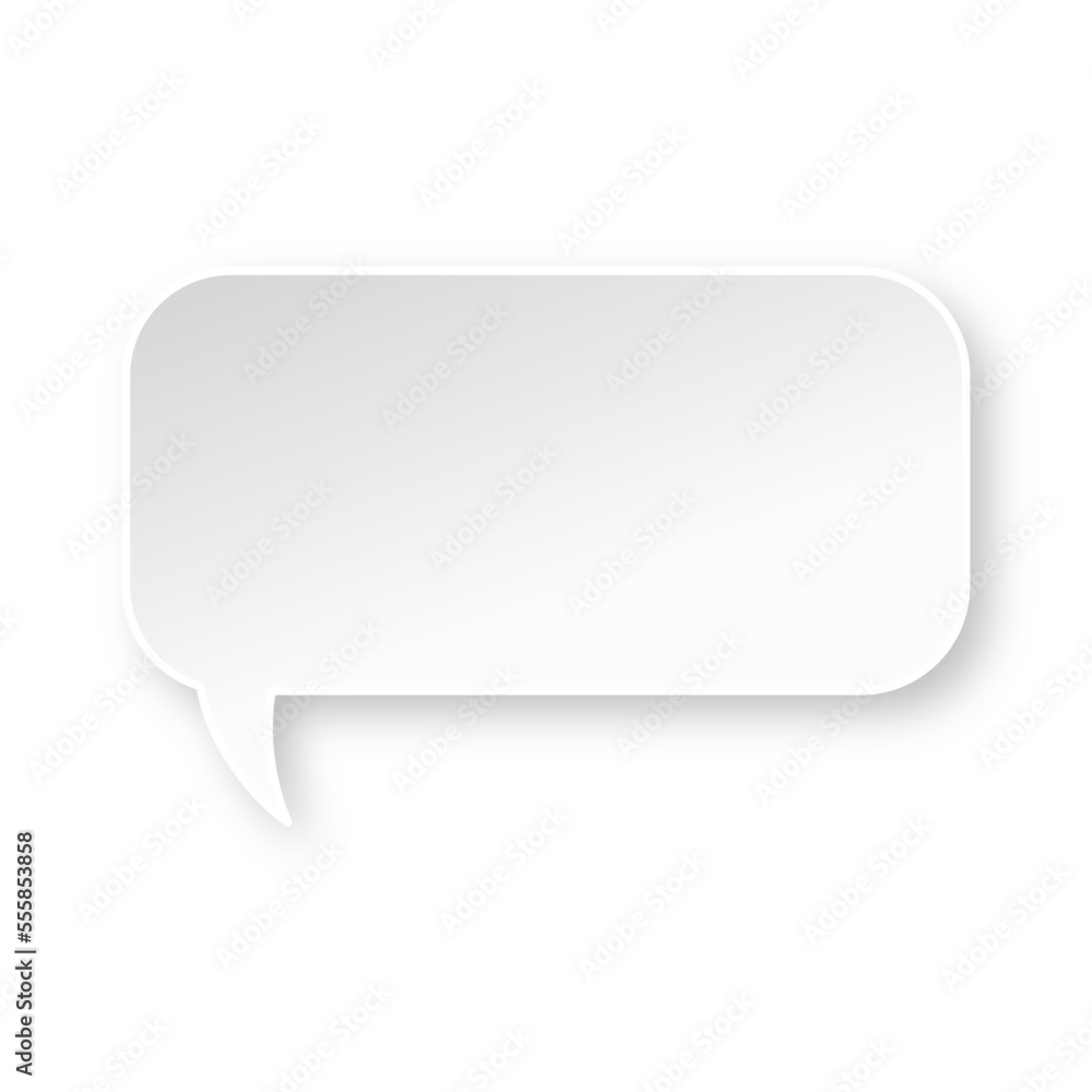 White rounded rectangle speech bubble with soft shadow White rounded rectangle speech bubble with soft shadow