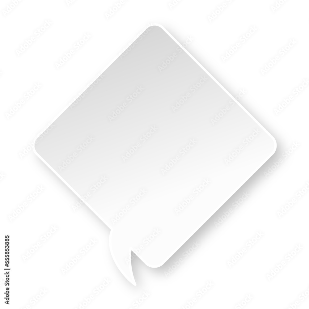 White rhombus speech bubble with soft shadow White rhombus speech bubble with soft shadow