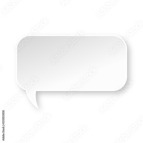White rounded rectangle speech bubble with soft shadow
