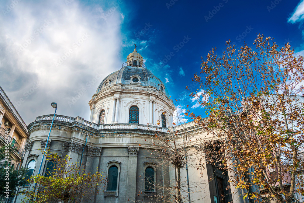 Fototapeta premium Street view of downtown in Messina, Italy