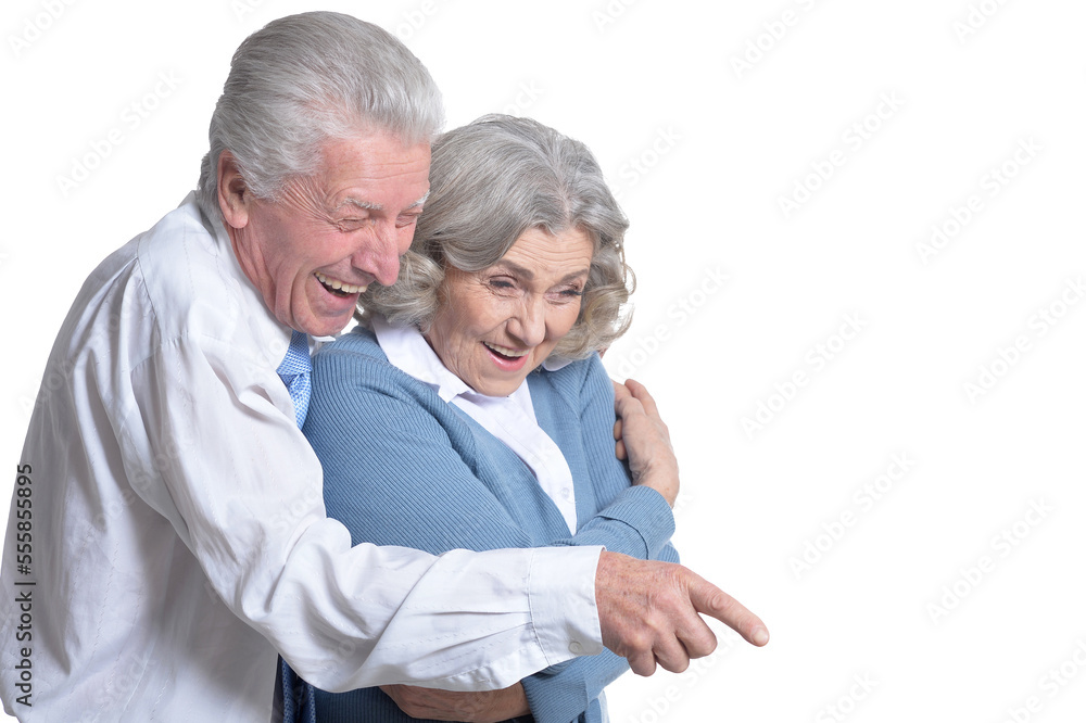 Portrait of happy senior couple looking down Portrait of happy senior couple looking down