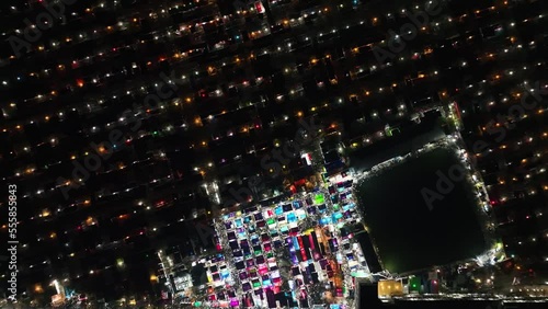 Aerial view of the Third largest Muslims congregation in Barisal, Bangladesh. photo