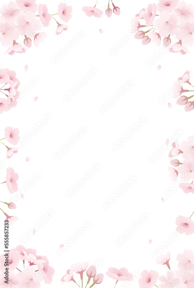 満開の桜の水彩イラスト 結婚式の招待状 透過 満開の桜の水彩イラスト 結婚式の招待状 透過