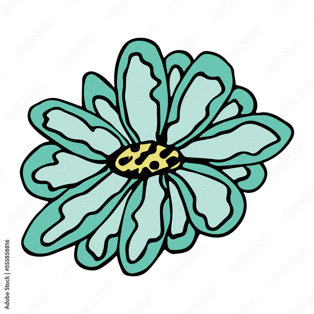 Simple flower clipart. Hand drawn floral doodle. For print, web, design, decor, logo Simple flower clipart. Hand drawn floral doodle. For print, web, design, decor, logo