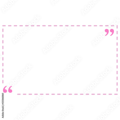 Quote box frame pink dashed line rectangle