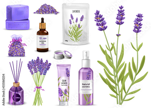 Realistic Lavender Set
