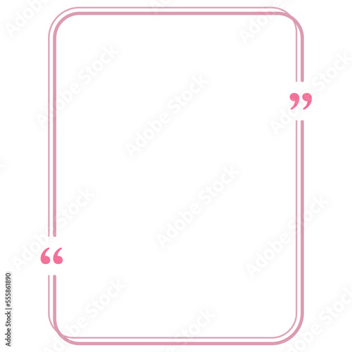 Quote box frame pink double line vertical rectangle