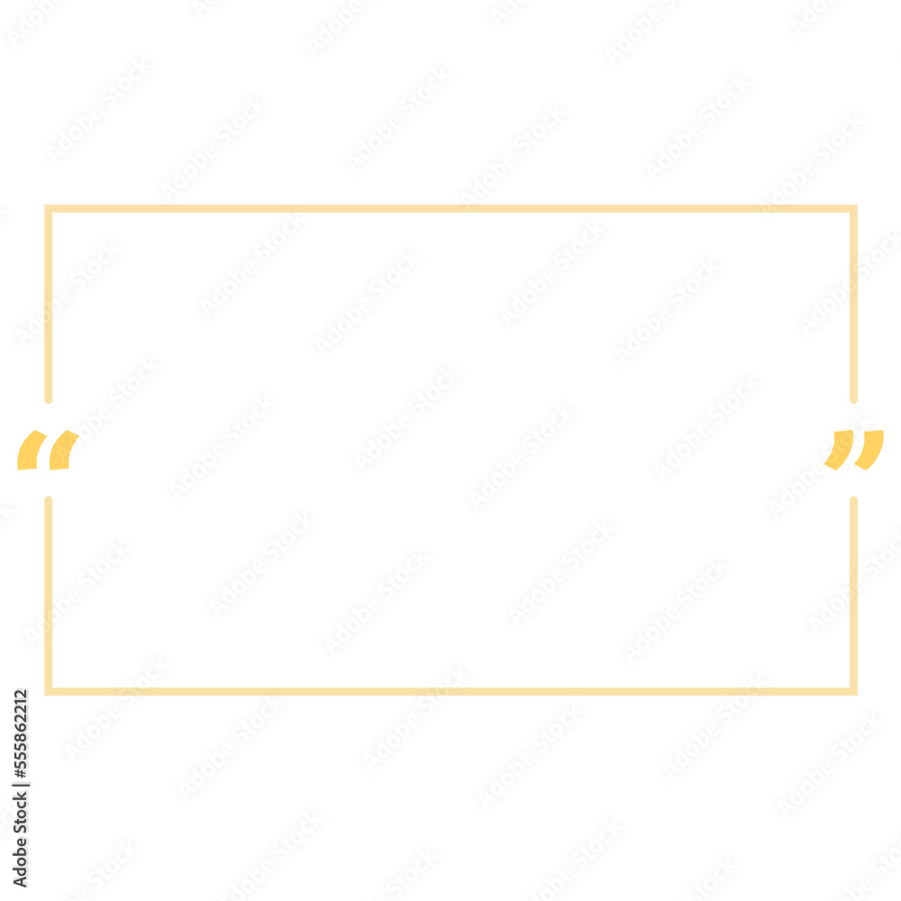 Quote box frame yellow horizontal rectangle Quote box frame yellow horizontal rectangle