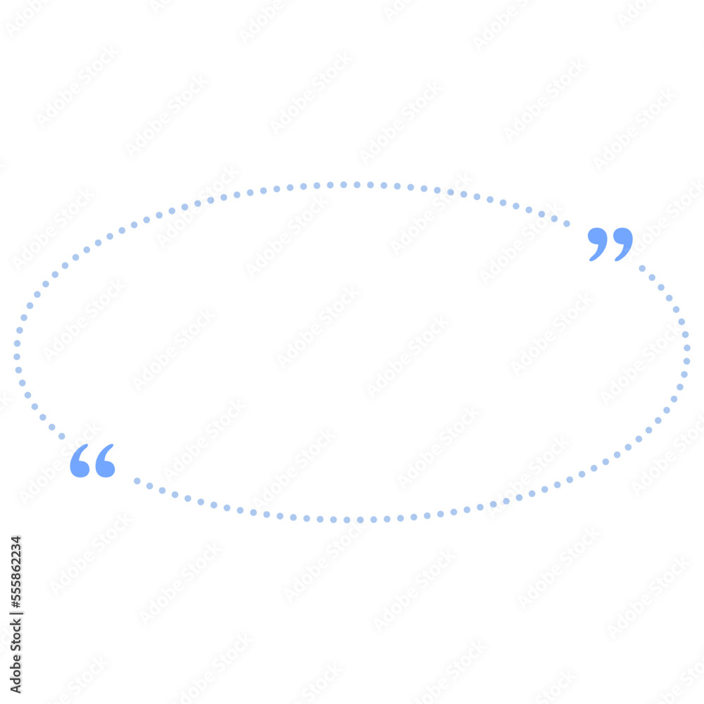 Quote box frame blue dotted line ellipse