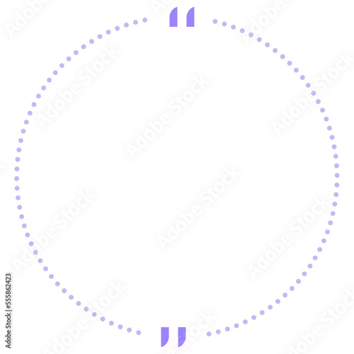 Quote box frame purple dotted line circle
