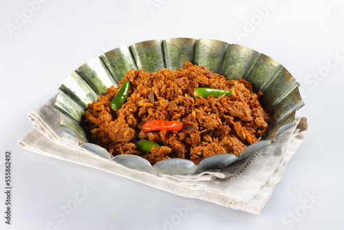 Red Curry Stir Fried Tuna or oseng tuna bumbu kari. photo