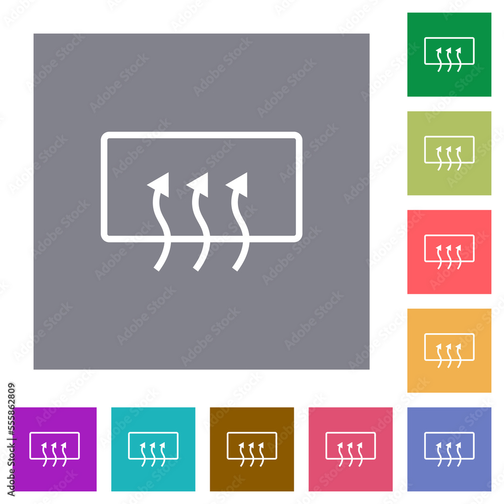 Rear window defrost square flat icons Rear window defrost square flat icons